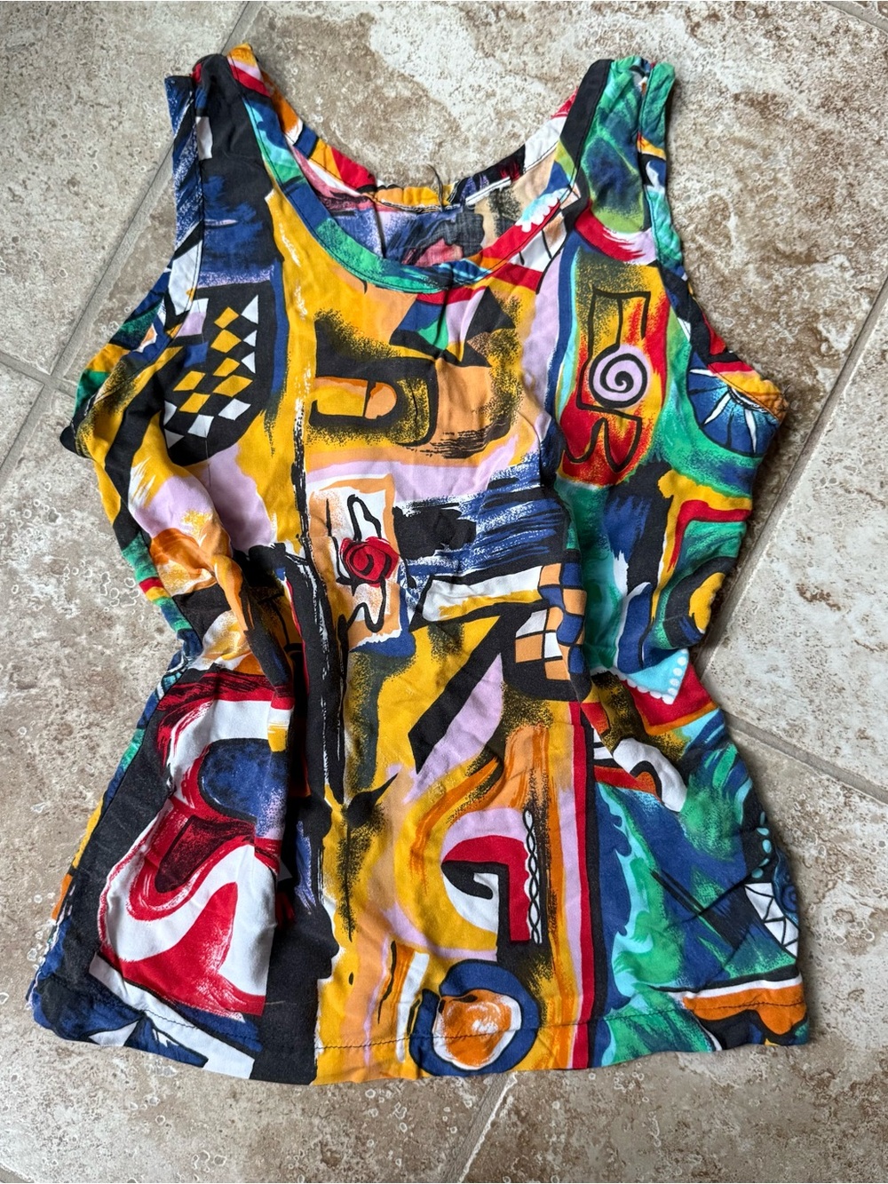 Picasso Inspired Tank Top Blouse